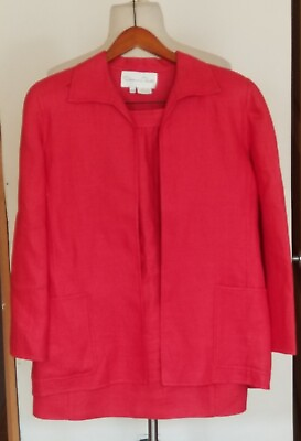 #ad Oscar de Renta Made for Neiman Marcus Red Skirt Suit Size 12 $130.00
