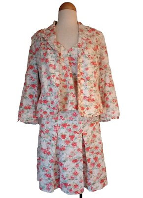 #ad Trousers Etc. Vintage Floral 3 Pc. Skirt Blazer Top Suit Set Women#x27;s SZ 8 $28.00