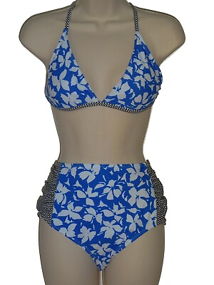 #ad Raisins blue racerback bikini size M swimsuit high waist new $17.98