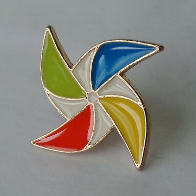 Pinwheel Tie Tack Lapel Hat Jacket Pin Whimsical Blue Yellow Red Green Party Toy $11.90