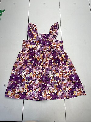 #ad #ad Youth Girls Purple Floral Printed Dress Size 120 US 7 8 $10.00