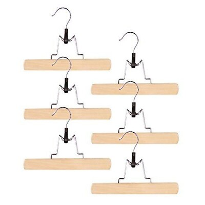 #ad Wood Pant Hangers Wooden Skirt Hangers 6 Pack for Men Shorts and Pants $24.70