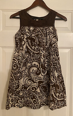 #ad Speechless Girls Size 12 Brown amp; White Sleeveless Embroidered Floral Print Dress $11.88