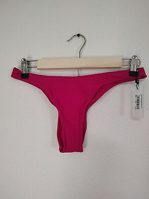 Vitamin A Pink California High Leg Rib Bikini Bottom Size 8 Medium $15.99
