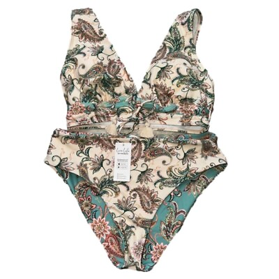 #ad Cupshe Paisley Fringe Two Pieces Bikini Set Size Medium NWT $25.00
