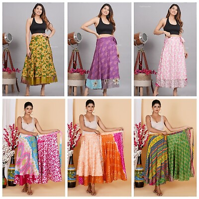 #ad 10 pc sale on vintage silk skirt long maxi skirts for women beach cover up skirt $58.53
