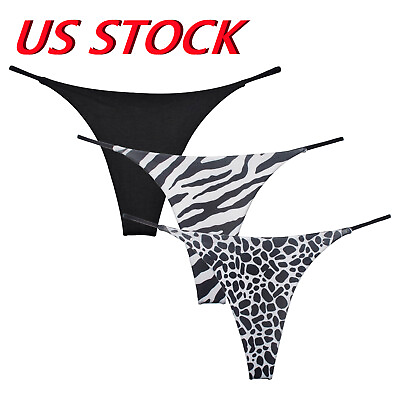US Women#x27;s Cheeky Brazilian Cut Thong Bikini Bottom Low Rise High Leg Swimsuit $7.54