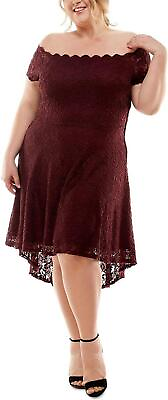 #ad city Studio Womens Plus Floral Lace Cocktail and Party Dress 3445YM1QD1 14W $33.60
