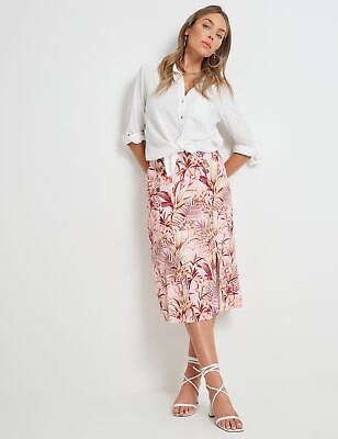 #ad Womens Skirts Midi Summer Green Floral Linen Fashion ROCKMANS $16.21