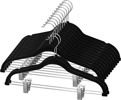 #ad #ad Velvet Skirt Hangers 24 Packs Velvet Hangers with Clips Ultra Thin Non Slip V $44.04