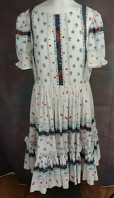 #ad Vintage Boho Peasant Style Flowers Floral Pattern Women#x27;s Dress $40.00