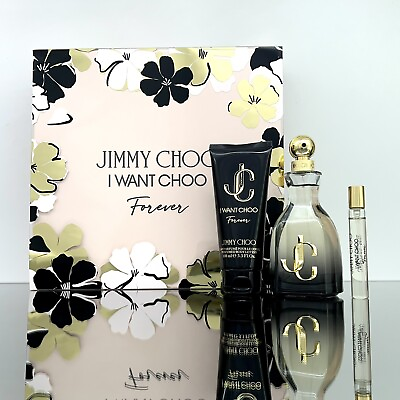 Jimmy Choo I WANT CHOO FOREVER Gift Set 3pc 0.25OZ EDP SPR3.3OZ B L3.3OZ EDP $87.95