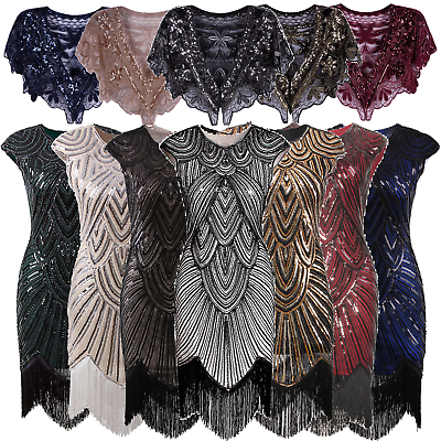 Art Deco 1920s Beaded Flapper Gatsby Cocktail Dress Wedding Party Formal Dresses $55.79