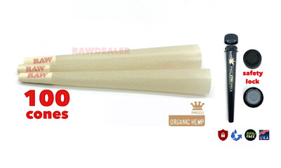 RAW organic hemp king size pre rolled cone 100 packs philadelphia safety tube $18.99