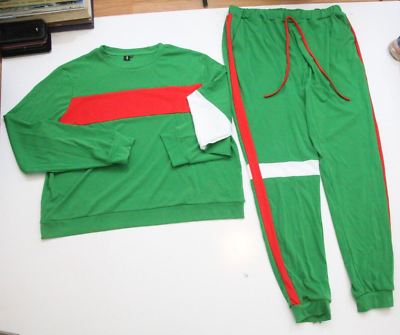 #ad New Mens Sports Suit Outfits 2 Piece Tracksuit Casual Solid Shirt Pants Set LL14 $23.99