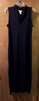#ad OUTFIT JPR WOMAN#x27;S SIZE M MAXI DRESS SLEEVELESS V NECK A LINE BLACK NWT $25.00