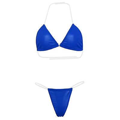 #ad #ad Bathing Suit Thin Push up Sexy Triangle Bra Briefs Bikini Set Quick Drying $8.66