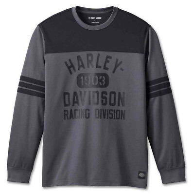 #ad #ad Harley Davidson Men#x27;s Racing Jersey Long Sleeve Shirt Black 96544 23VM $29.95