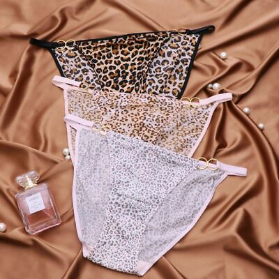 #ad 3Pcs Girls Bikinis Leopard Milk Silky Underwear Panties Students Youth Knickers $14.24