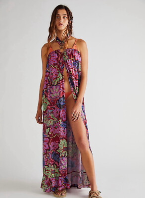 Free People NWT Size Medium Large XL Tropical Tides Slip Coverup Lingerie $148.00