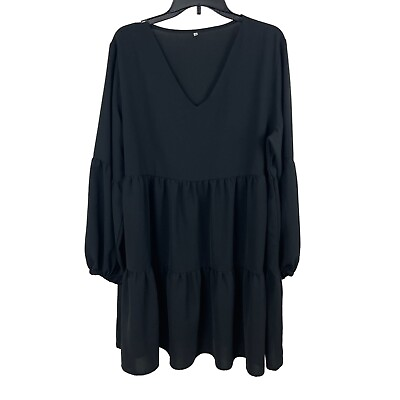 #ad Women Long Sleeve V Neck Boho Dress Size 2XL $18.99