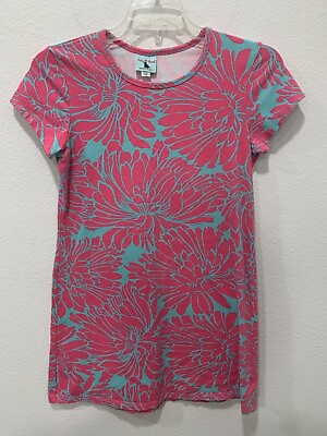 #ad Haley and the Hound Simple Summer Dress Size M Medium Blue amp; Pink Floral USA $15.99
