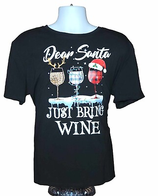 #ad Dear Santa Just Bring Wine Shirt Wine Lover Christmas Shirt Size 3xl $15.00