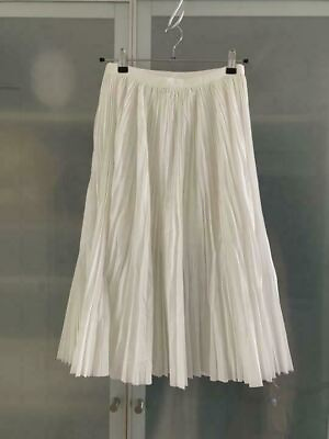 #ad Pleated Skirt Long White Slit $381.83