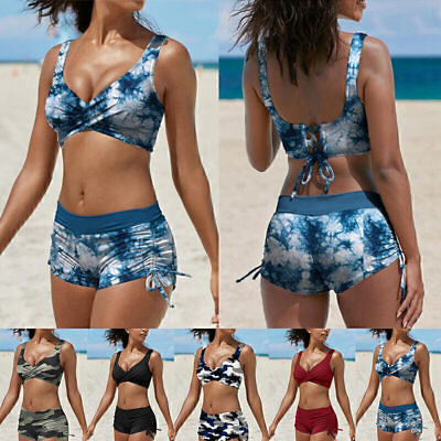 #ad Ladies Women Push Up Bra Sexy Bikini Set Shorts Swimsuit Swimwear Bathing Suit $23.74