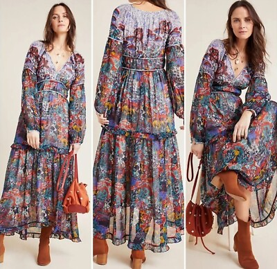 #ad Anthropologie Maeve Annabella Maxi Dress Boho Women#x27;s Size 2 $178 $95.84