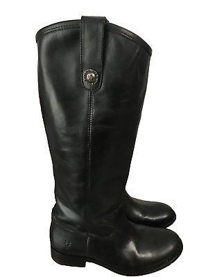 #ad Frye Melissa 77167 Boots Women#x27;s 5 M Riding Buttons 15quot; Tall Black Leather $129.99