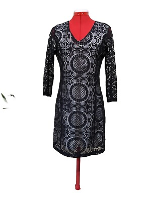 #ad JACK BY BB DAKOTA Size 6 Women Black Lace Bodycon Party Short Dress $30.60