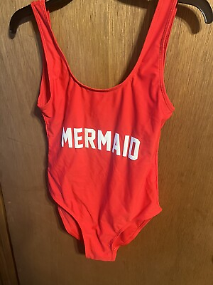 #ad Mermaid red one piece bathing suit mermaid Size Small $19.99