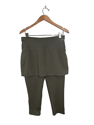 #ad Zuda Z Move Cropped Skirted Leggings Zip Pocket Stretch Green $25.49