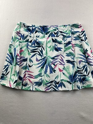 #ad Tommy Bahama Tennis Elastic Waist Floral Lined Skirt Women#x27;s Size Large $15.99
