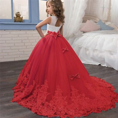 #ad Girl Princess Dress Long Dress Party Gown Backless Kids Girls Prom Party Dress $38.56