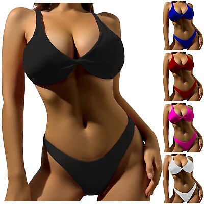 #ad Women Bikini Set High Waisted Size 6 8 10 Breathable Bating Beachwear $19.79