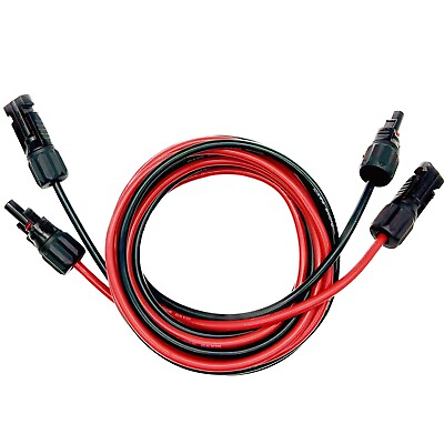 BlackRed 10 AWG Solar Panel Extension Cable Silicone Flexible Wire Connectors $10.99