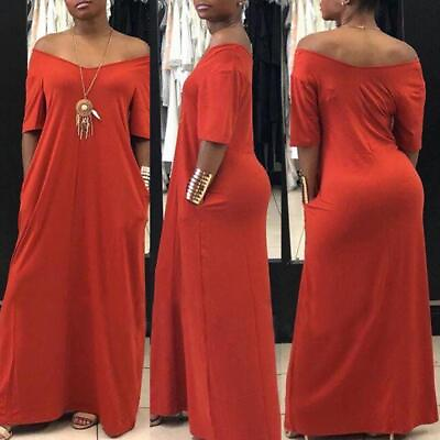 #ad Womens Plain Kaftan Long Dress Ladies Holiday Beach V Neck Maxi Dress Plus Size# $20.99