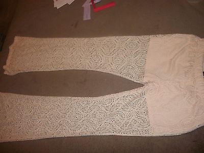 NEW sz S Rue 21 Crochet Pants Flare Shorts Ivory Trendy Beach Cruise Party B101 $18.99