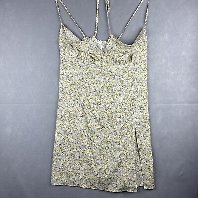 #ad Shein Curve Yellow Floral Print Spaghetti Strap Sun Dress Plus Size 2XL $19.99