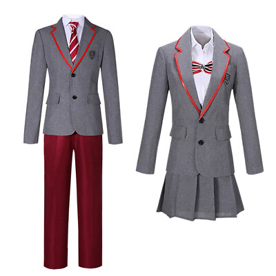 #ad Elite School Uniform Cosplay Costume Women Jacket Skirt Men Shirt Pants Carnival $63.75
