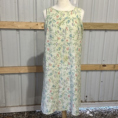 #ad Vintage sears Sleeveless Floral Dress House Dress Maxi Dress Medium 12 14 $32.50