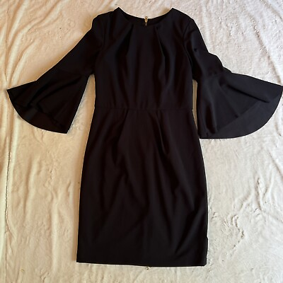 #ad Betsy amp; Adam Women’s Dress Size 12 Black cocktail Evening SEXY Bell Sleeves $46.07