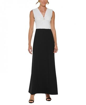 #ad New $199 DKNY Women#x27;s Long Sleeveless V Neck Maxi Dress A4607 $39.99