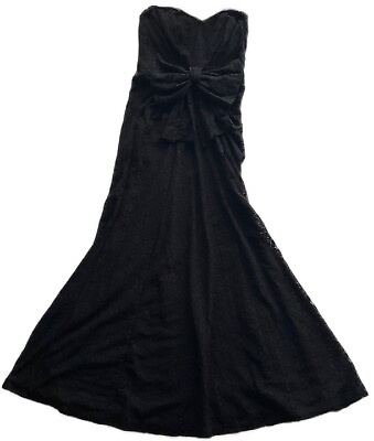 #ad Women#x27;s Black Lace Strapless maxi dress Medium $75.00