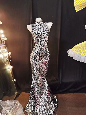 #ad Sparkling all silver sequin dress Birthday wedding party dress Performance dress $184.43