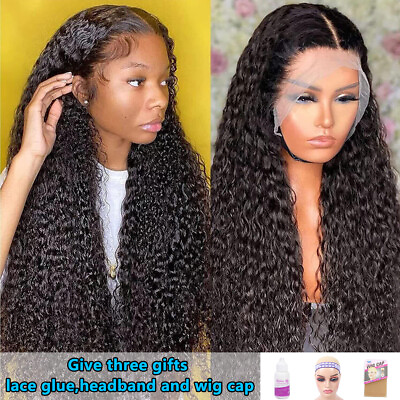 #ad 30inch Lace Front Wigs Human Hair Lace Front Wig Kinky Curly Wig Loose Wave Wigs $71.01