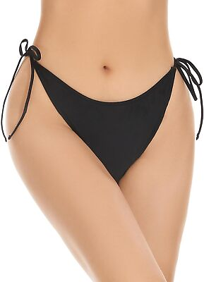 #ad Annbon Tie Side Thong Bikini Bottoms for Women Cheeky Rave Bathing Suit Bottoms $49.98