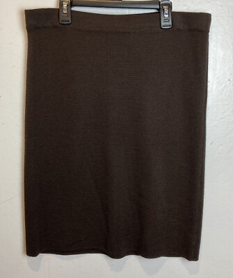 #ad #ad Preswick amp; Moore Sweater Knit Pencil Skirt Petite L Dark Brown Acrylic Wool New $14.88